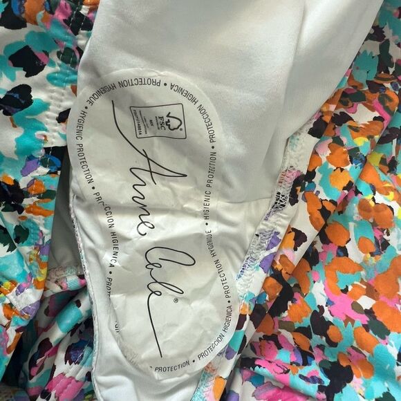 Anne Cole Printed Flutter Sleeve Zip Up Rash Guard One Piece Swimsuit-Size 16 - Picture 9 of 12